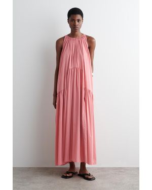 COS Neckholder-Maxikleid Mit Raffungen - Pink