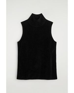 COS Chenille Mock-Neck Vest - Black