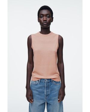 COS Tanktop Aus Merinowoll-Leinen-Mix - Blau