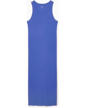 COS Ribbed Tube Dress - Blue