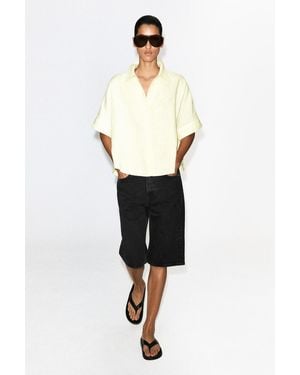 COS Oversized-Leinenhemd Mit Kurzen Ärmeln - Weiß