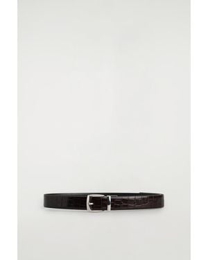 COS Reversible Leather Belt - Black