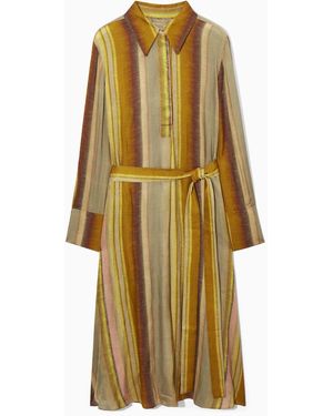 COS Printed Midi Shirt Dress - Yellow