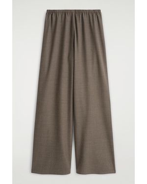 COS Wool-Blend Wide-Leg Trousers - Brown