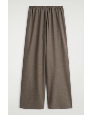 COS Wool-Blend Wide-Leg Pants - Brown