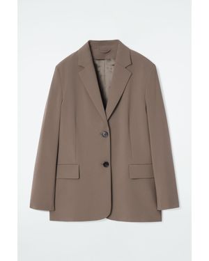 COS Relaxed Single-Breasted Wool-Blend Blazer - Brown