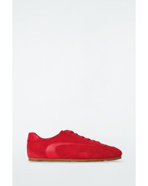 COS Minimal Leather Sneakers - Red