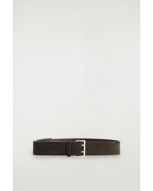 COS Double-Prong Suede Belt - Brown