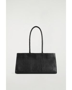 COS Gallery Hand-Woven Tote Bag - Black