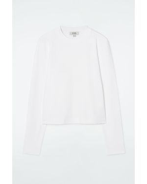 COS Clean Cut Regular Long-sleeved T-shirt - White