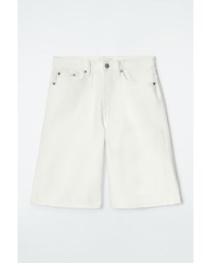 COS Longline Denim Shorts - White