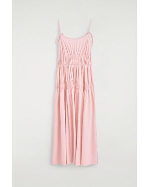 COS Gathered Jersey Midi Dress - Pink