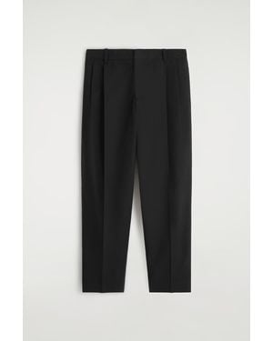 COS Pleated Relaxed-Fit Tapered Pants - Black