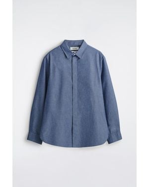 COS Chambray Long-Sleeve Shirt - Blue