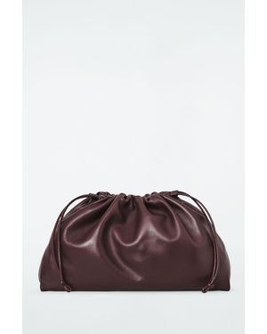 COS Cavatelli Clutch Bag - Leather - Brown