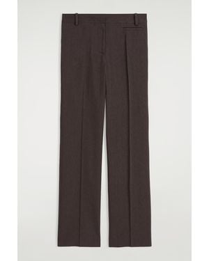 COS Tailored Linen Straight-Leg Pants - Brown