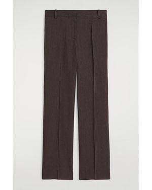COS Tailored Linen Straight-Leg Trousers - Brown