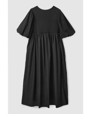 COS Midikleid Mit Puffärmeln - Schwarz