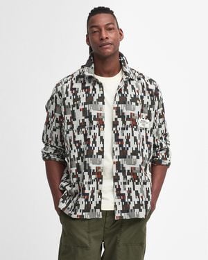 Barbour Coalbrook Relaxed Long Sleeve Jacquard Shirt Size: L - Metallic