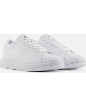 ARMANI EXCHANGE Leather Trainers - White