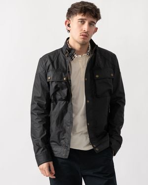 Belstaff Racemaster Waxed Cotton Compact Field Jacket - Black