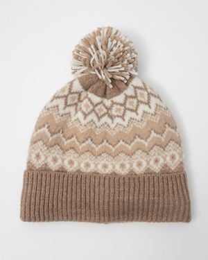Joules Kara Bobble Hat - Natural