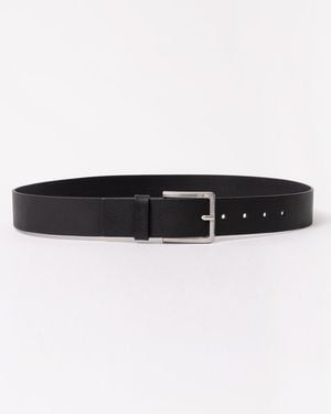 HUGO Gionios Grainy Embossed-leather Belt With Brushed Metal Hardware Nos - Black