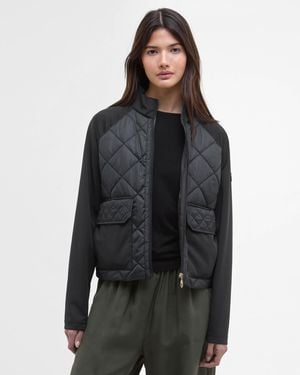 Barbour Ebony Diamond Quilted Hybrid Jacket - Black