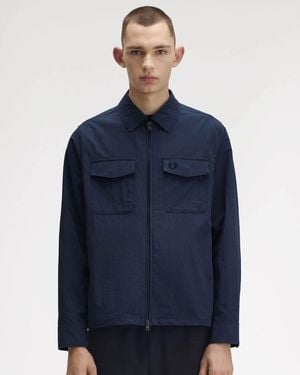 Fred Perry Zip Overshirt - Blue