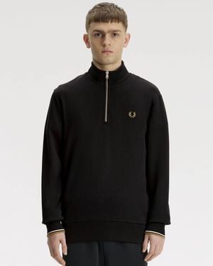 Fred Perry Half Zip Sweatshirt - Black