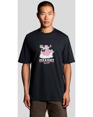 Lyle & Scott Chest Print Graphic T-Shirt - Black
