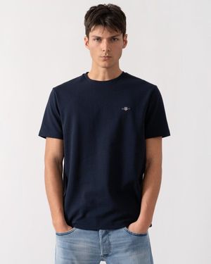 GANT Texture Short Sleeve T-Shirt - Blue