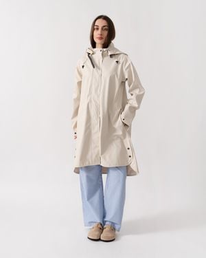 Ilse Jacobsen Rain A-Line Rubberised Raincoat - White