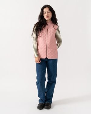Joules Minx Diamond Quilt Gilet - Pink