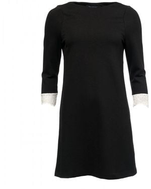 French Connection Lula Stretch L/S Slash Neck Tunic - Black