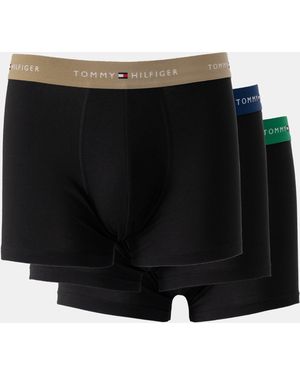 Tommy Hilfiger 3-Pack Logo Waistband Trunks - Black