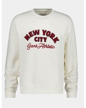 GANT Nyc Graphic Crew Neck Sweatshirt - Grey