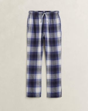 GANT Flannel Checked Pyjama Trousers - Blue