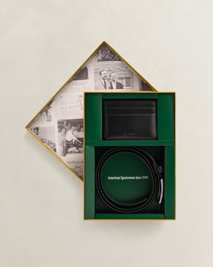 GANT Leather Belt And Card Holder Gift Set - Green