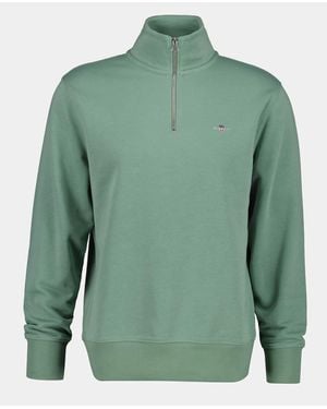 GANT Regular Fit Shield Logo Half Zip Sweatshirt - Green