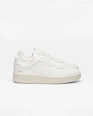 Veja V-90 Ot Leather Trainers - White