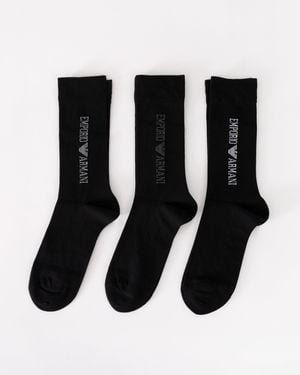 Emporio Armani 3-Pack Short Socks - Black