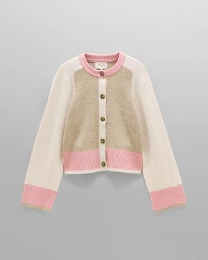 Joules Nora Colourblock Cardigan - Natural