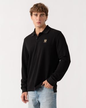 Belstaff Long Sleeved Logo Polo - Black