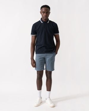 BOSS Paddy Cotton-Piqué Polo Shirt With Contrast Logo - Blue