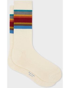 Paul Smith Signature Stripe Sport Socks - White