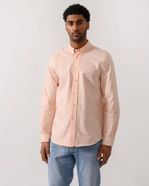 Paul Smith Ps Long Sleeve Tailored Fit Shirt With Button Down Collar - Natural