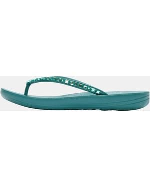Fitflop Iqushion Multi-Crystal Ergonomic Flip-Flops - Blue