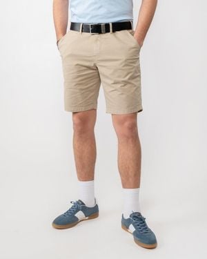 Paul Smith Cotton-Twill Broad Stripe Zebra Logo Chino Shorts Colour: 60 Light - Natural