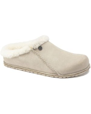 Birkenstock Zermatt Premium Shearling Suede Clogs - White